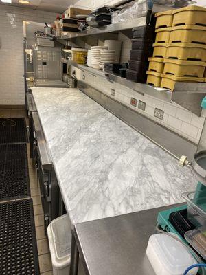 Professional demolition, fabrication, and installation of countertop at Nobu Restaurant in LA