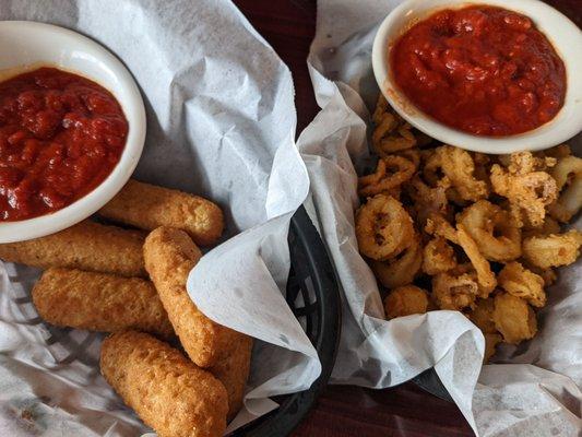 Mozzarella Sticks and Fried Calai