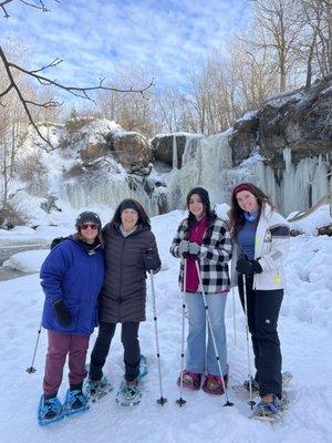 Frozen Akron Falls and I've got my red Yelp sunglasses on!