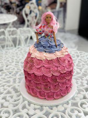 Barbie themed cake