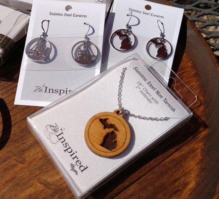 Earrings and pendant made in Ishpeming MI