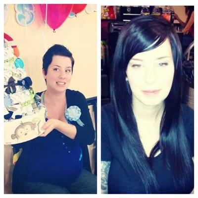 Before and after extensions done by Erin brooks