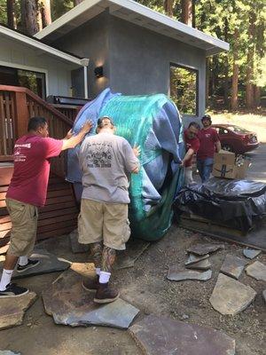 Hot tub moving- went so fast. We planned for two hours and they were done in 45 minutes!