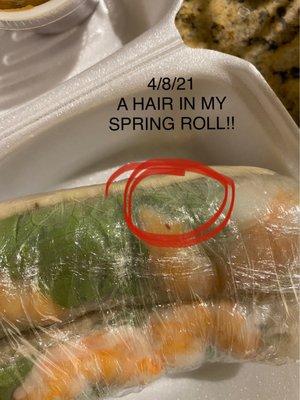 Hair in my spring rolls