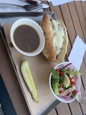 French dip with side salad