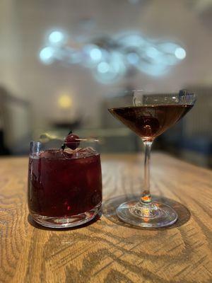 Red Manhattan and Black Manhattan (tall glass), THE BEST