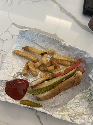 This is how many fries comes with a hotdog and fries? What a joke