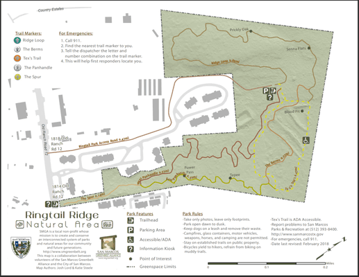 Trail map for Ringtail Ridge Natural Area