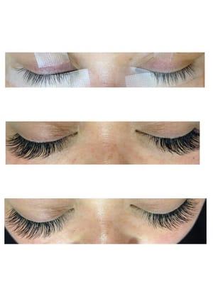 Eyelash extension natural style - done by Rachel L