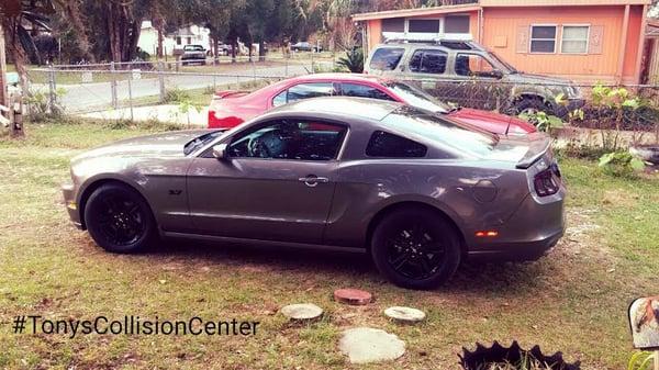 Rims painted, emblems painted, spoiler had body work paint and install