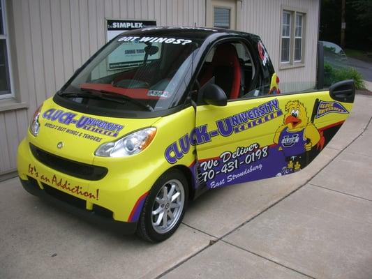 Cluck-U Delivery Car Wrap We Did. Love this one!