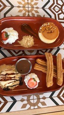 Must try the flan and the churros