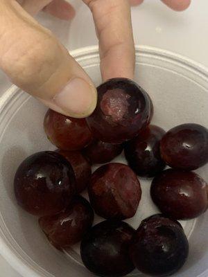 I am vegan and they have very very limited choices but of the few choices I get they send me these rotten grapes for my only meal today