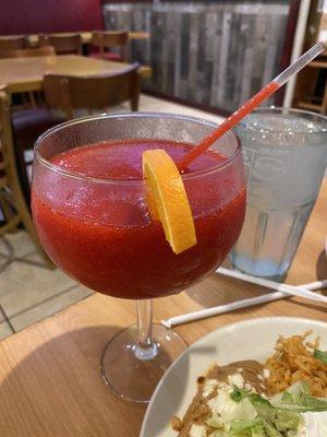 Strawberry margarita 24 ounce  rice and beans fresh and tasty