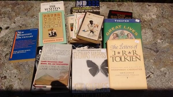 These selections will keep busy for a while. #shakespeare #harris #tolkien #london #halberstam #chrichton