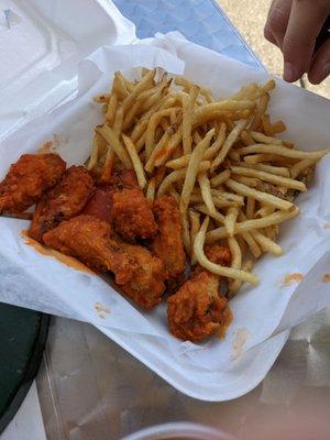 Small appetiz combo with tenders $8.50 includes a drink