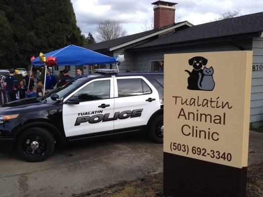 Ceremony for Tualatin Police K9, Zoey at the Tualatin Animal Clinic.