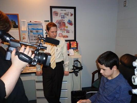 Dr. John Krempecki from Cape Fear Eye Associates and Michael Macias filming movie documentary