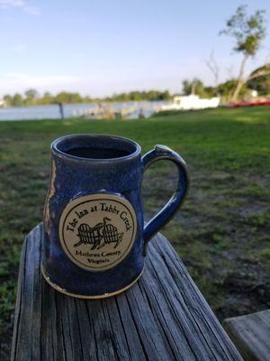 Drinking coffee while enjoying the views