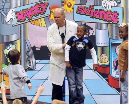 Kids learn about simple machines in the Wacky Science Show.