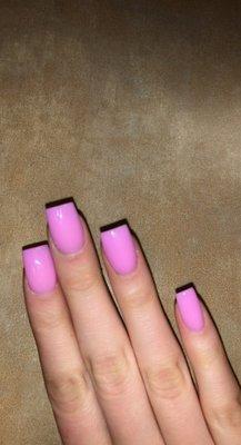 Pink Powder Dip Acrylic Nails by Holly