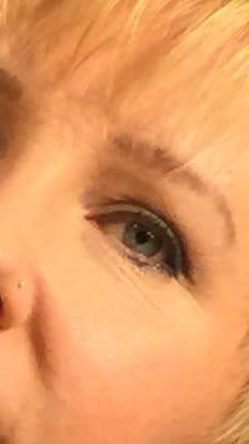 This pic shows my blue eyeliner from a previous person. It's the reason I went to Suzie to get the blue covered