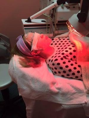 Infrared light for acne treatment