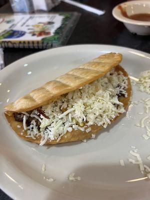 Ground beef fried flour taco