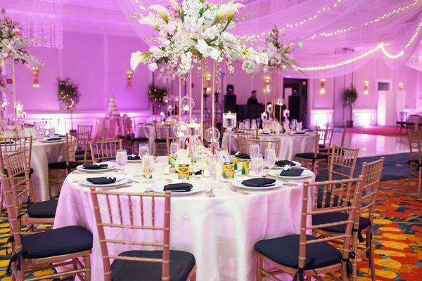 Centerpieces/ drapery / fairy lights