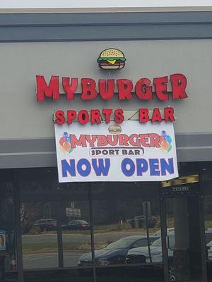 Front of My Burger Sports Bar.