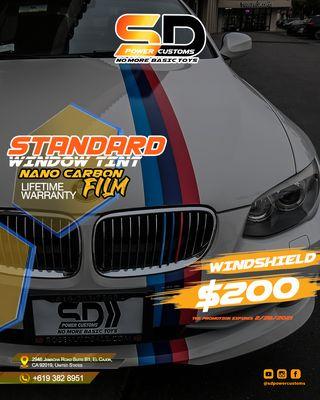 Standard window tint  nano carbono film  Lifetime Warranty  $200  #sdpowercustoms #Cars  #wrap #bmw