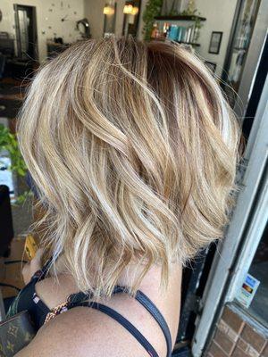 Sassy copper & blonde balayage by Amy