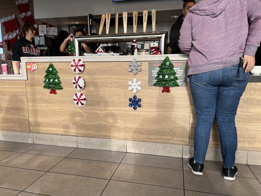 Christmas ornaments and a butt