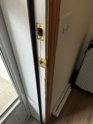 Moved in with the door frame in this condition seems "safe"