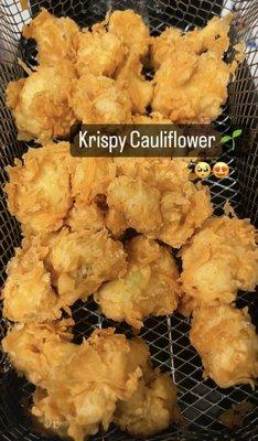 Krispy Cauliflower! Goes well with our homemade "Zest Sauce"