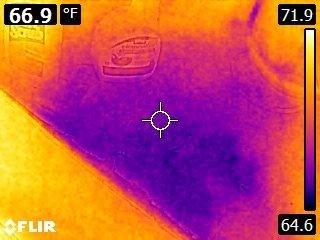 Thermal imaging can detect water leaks invisible to the naked eye.