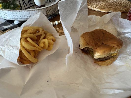 Suzy Q's and chili cheeseburger