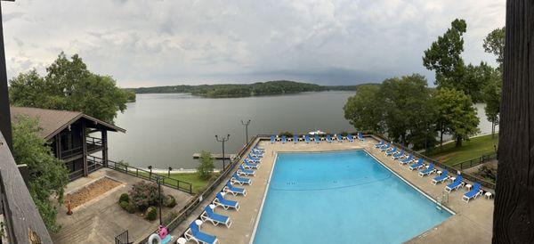 View off the balcony of the lodge restaurant