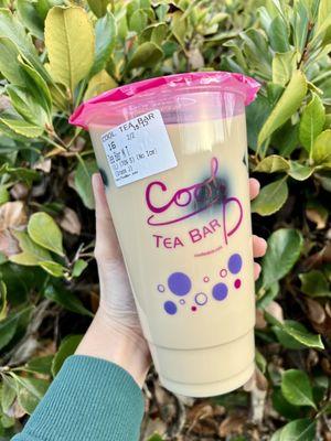 Tea Bar Milk Tea with grass jelly