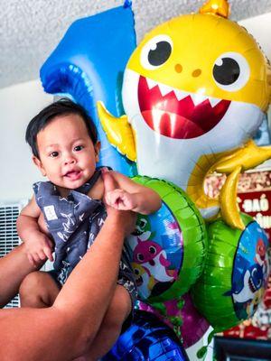 Baby loves his balloons