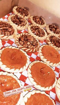 Sweet potato tarts and pecan tarts