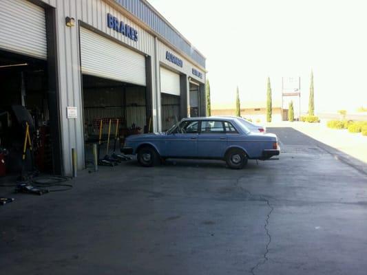 My baby Volvo getting aligned and rotated