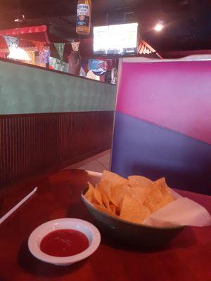 Chips and salsa. Hard not to fill up on them.