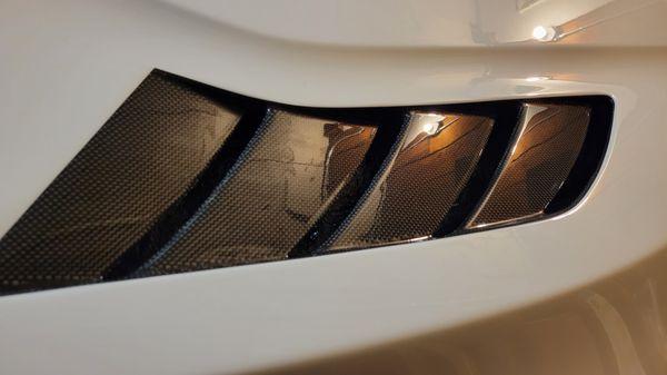 Clear coated Carbon fiber vent section.