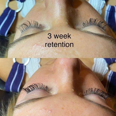 3 week retention - classic lash extensions