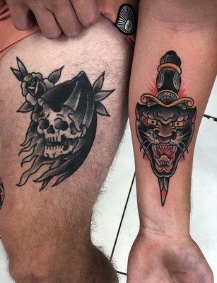 American Traditional tattoos by Christopher