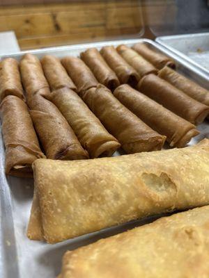 Egg rolls and burritos