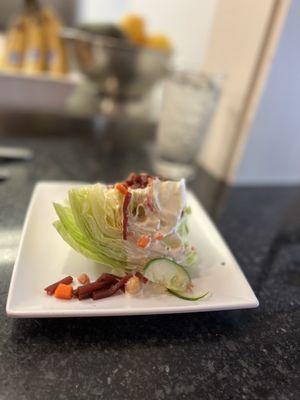 Wedge salad served as an option with your entree - blue cheese dressing was delicious.