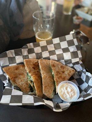 Spinach & Mushroom Quesadilla