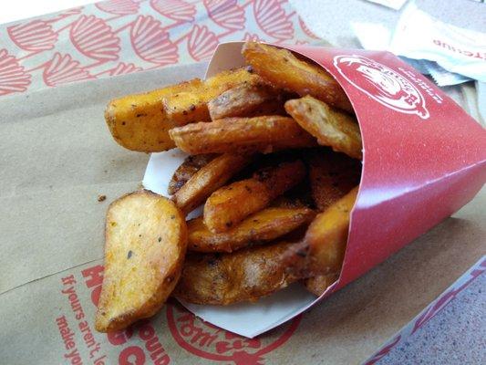 Seasoned potatoes offered at breakfast.